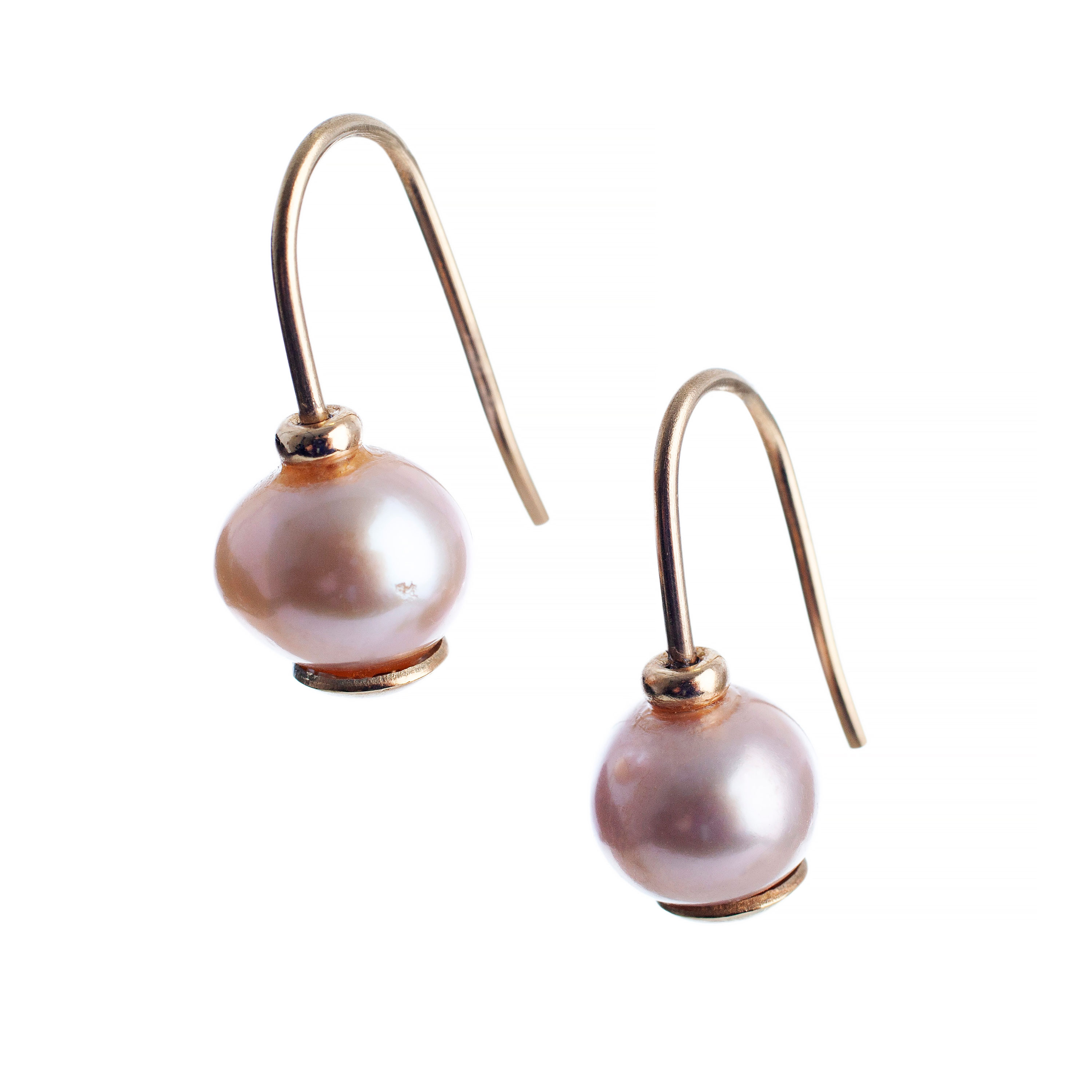 Small Pink Pearl Drop Earrings