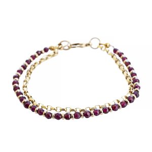 Ripple Garnet and Gold Bracelet