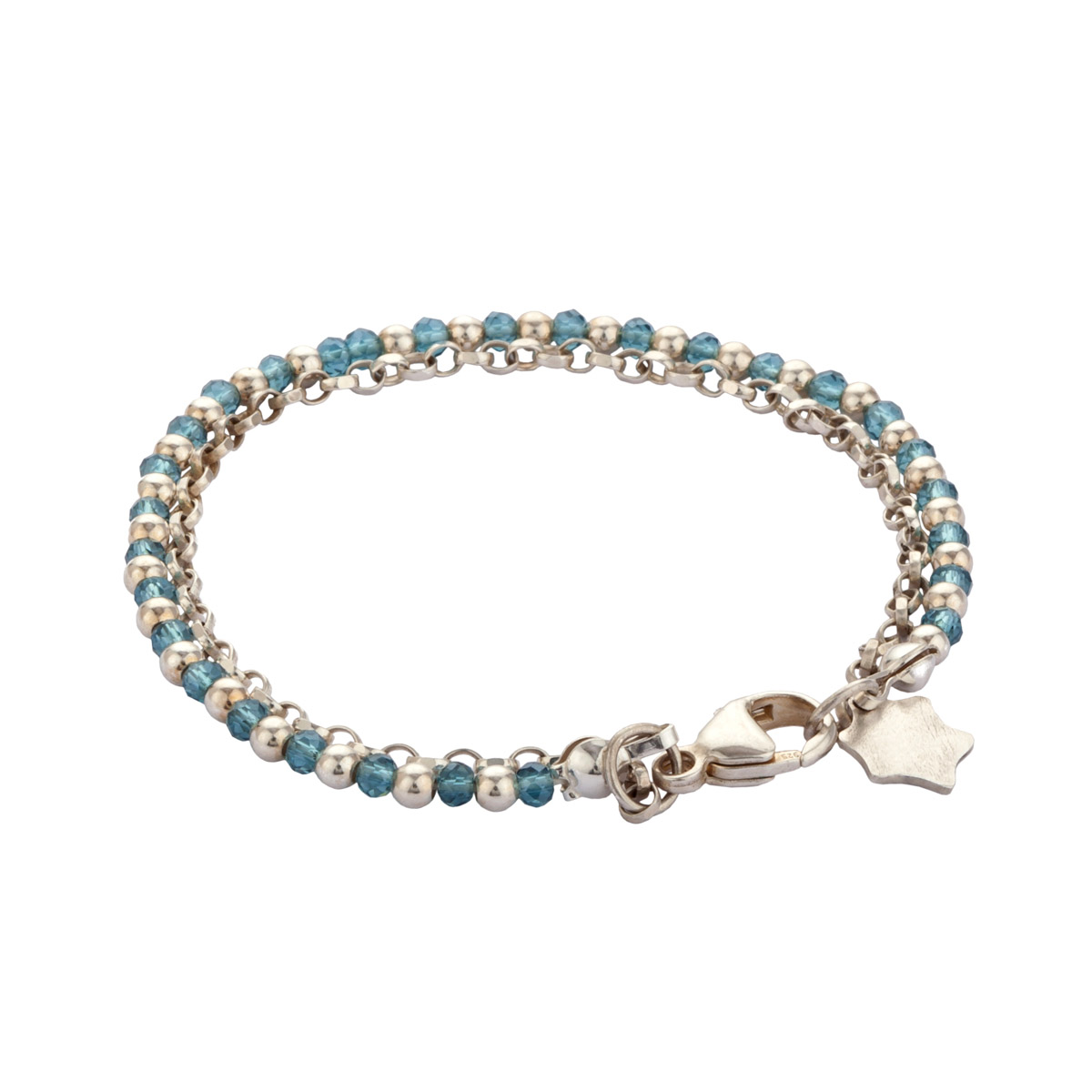Ripple Aquamarine and Silver Bracelet - Image 3