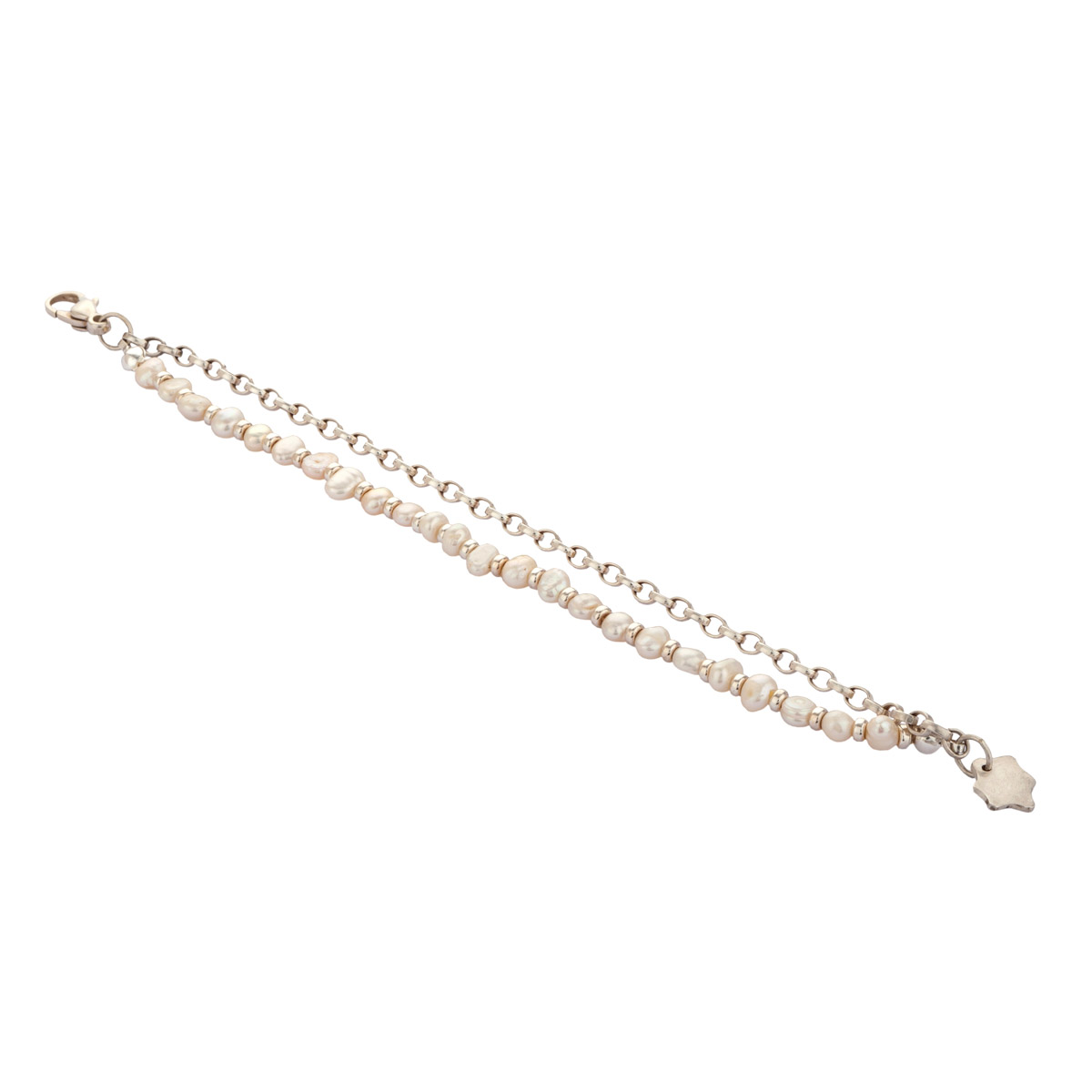 Ripple Silver and Pearl Bracelet - Image 3